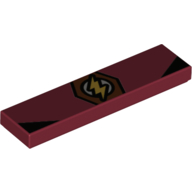 Visuel indicatif Rebrickable de Tuile 1 x 4 avec motif imprimé Le Flash Logo (Tile 1 x 4 with The Flash Logo Print)