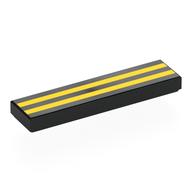 Visuel indicatif Rebrickable de Tuile 1 x 4 avec motif imprimé rayures jaunes (Tile 1 x 4 with Yellow Stripes Print)
