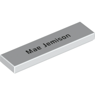 Visuel indicatif Rebrickable de Tuile 1 x 4 avec motif imprimé noir 'Mae Jemison' (Tile 1 x 4 with Black 'Mae Jemison' Print)