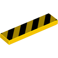 Visuel indicatif Rebrickable de Tuile 1 x 4 avec motif imprimé noir rayures diagonales (Tile 1 x 4 with Black Diagonal Stripes Print)