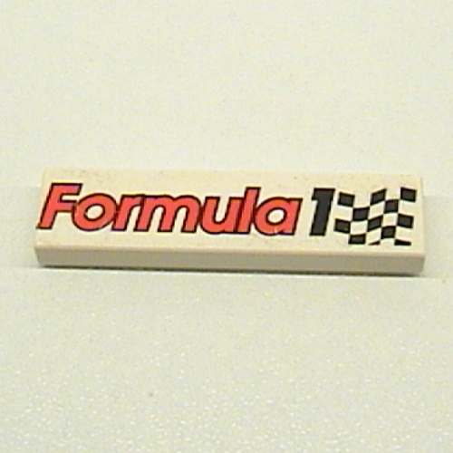 Visuel indicatif Rebrickable de Tuile 1 x 4 avec motif imprimé 'Formula 1' et drapeau à damier (Tile 1 x 4 with 'Formula 1' and Checkered Flag Print)