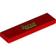 Tuile 1 x 4 avec motif imprimé or et noir 'Rust-eze' (Tile 1 x 4 with Gold and Black 'Rust-eze' Print)