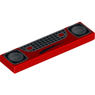 Tuile 1 x 4 avec motif imprimé Bouche, Grill et Phares (Tile 1 x 4 with Mouth, Grill and Headlights Print)