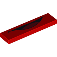Tuile 1 x 4 avec bouche ouverte avec motif imprimé Langue (Mack) (Tile 1 x 4 with Open Mouth with Tongue Print (Mack))