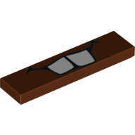 Tuile 1 x 4 avec motif imprimé de dents (Mater) (Tile 1 x 4 with Teeth Print (Mater))