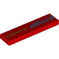 Tuile 1 x 4 avec motif imprimé 'POWERED BY allinol' (Tile 1 x 4 with 'POWERED BY allinol' Print)
