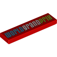 Tuile 1 x 4 avec motif imprimé 'Worldgrandprix' (Tile 1 x 4 with 'Worldgrandprix' Print)