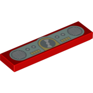 Visuel indicatif Rebrickable de Tuile 1 x 4 avec cd et haut-parleurs sur fond bleu clair motif imprimé (Tile 1 x 4 with CD and Speakers on Light Aqua Background Print)