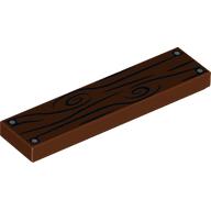 Visuel indicatif Rebrickable de Tuile 1 x 4 avec grain de bois et 4 ongles motif imprimé (Tile 1 x 4 with Wood Grain and 4 Nails Print)