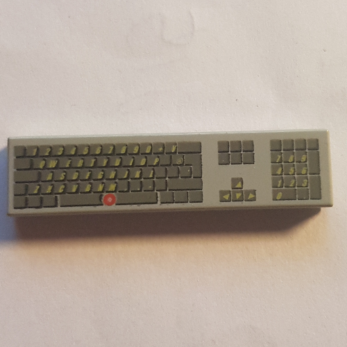 Visuel indicatif Rebrickable de Tuile 1 x 4 avec motif imprimé au clavier (Tile 1 x 4 with Keyboard Print)