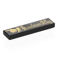 Visuel indicatif Rebrickable de Tuile 1 x 4 avec la main d'or, 'Knockturn Alley' motif imprimé (Tile 1 x 4 with Gold Hand, 'Knockturn Alley' Print)