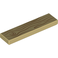 Visuel indicatif Rebrickable de Tuile 1 x 4 avec grain de bois nougat moyen motif imprimé (Tile 1 x 4 with Wood Grain Medium Nougat Print)