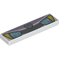 Visuel indicatif Rebrickable de Tuile 1 x 4 avec phares bleus et calandre avec motif imprimé cœur (Tile 1 x 4 with Blue Headlights and Grille with Heart Print)