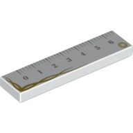 Visuel indicatif Rebrickable de Tuile 1 x 4 avec règle avec motif imprimé or garniture (Tile 1 x 4 with Ruler with Gold Trim Print)