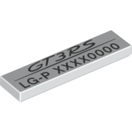 Visuel indicatif Rebrickable de Tuile 1 x 4 avec motif imprimé Porsche 'GT3RS LG-P' et Code (Tile 1 x 4 with Porsche 'GT3RS LG-P' and Code Print)