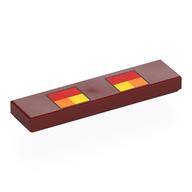 Tuile 1 x 4 avec des carrés rouges, oranges et jaunes Minecraft magma cube yeux motif imprimé (Tile 1 x 4 with Red, Orange and Yellow Squares Minecraft Magma Cube Eyes Print)
