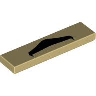 Visuel indicatif Rebrickable de Tuile 1 x 4 avec motif imprimé Moustache (Tile 1 x 4 with Moustache Print)