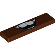 Tuile 1 x 4 avec mater bouche/sourire imprimé (Tile 1 x 4 with Mater Mouth/Smile Print)