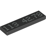 Visuel indicatif Rebrickable de Tuile 1 x 4 avec motif imprimé blanc au format numérique '113' et '42.78' (Temps mort) (Tile 1 x 4 with White Digital Format '113' and '42.78' (Lap Time) Print)