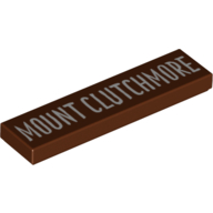 Visuel indicatif Rebrickable de Tuile 1 x 4 avec motif imprimé 'Mount Clutchmore' (Tile 1 x 4 with 'Mount Clutchmore' Print)