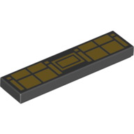 Visuel indicatif Rebrickable de Tuile 1 x 4 avec Batman utilitaire ceinture motif imprimé (Tile 1 x 4 with Batman Utility Belt Print)