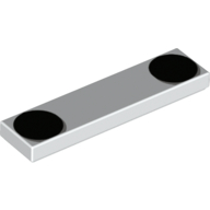 Visuel indicatif Rebrickable de Tuile 1 x 4 avec 2 points noirs / cercle imprimé (Tile 1 x 4 with 2 Black Dots/Circles Print)