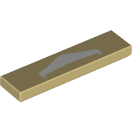 Visuel indicatif Rebrickable de Tuile 1 x 4 avec motif imprimé moustache blanche (Tile 1 x 4 with White Mustache Print)