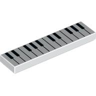 Visuel indicatif Rebrickable de Tuile 1 x 4 avec clavier piano motif imprimé (Tile 1 x 4 with Piano Keyboard Print)
