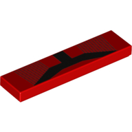 Visuel indicatif Rebrickable de Tuile 1 x 4 avec marquage noir, motif imprimé lignes (Tile 1 x 4 with Black Marking, Lines Print)