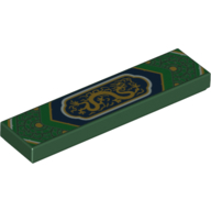 Visuel indicatif Rebrickable de Tuile 1 x 4 avec dragon d'or avec motif imprimé fond bleu foncé (Tile 1 x 4 with Gold Dragon with Dark Blue Background Print)