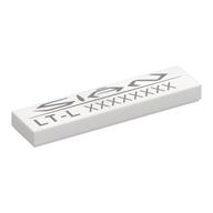 Visuel indicatif Rebrickable de Tuile 1 x 4 avec Sinn, imprimé Code Unique (Tile 1 x 4 with Sián, Unique Code Print)