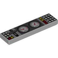 Visuel indicatif Rebrickable de Tuile 1 x 4 avec motif imprimé Boutons, leviers et jauges (Tile 1 x 4 with Buttons, Lever, and Gauges Print)