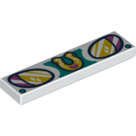 Visuel indicatif Rebrickable de Tuile 1 x 4 avec phares, modèle imprimé fer à cheval (Tile 1 x 4 with Headlights, Horse Shoe Print)
