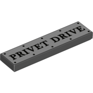 Visuel indicatif Rebrickable de Tuile 1 x 4 avec motif imprimé 'Privet Drive' (Tile 1 x 4 with 'Privet Drive' Print)