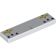 Visuel indicatif Rebrickable de Tuile 1 x 4 avec décorations en or, motif imprimé points violet foncé (Tile 1 x 4 with Gold Decorations, Dark Purple Dots Print)