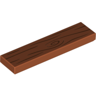 Visuel indicatif Rebrickable de Tuile 1 x 4 avec planche en bois motif imprimé (Tile 1 x 4 with Wooden Board Print)