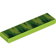 Visuel indicatif Rebrickable de Tuile 1 x 4 avec vert pixélisé vert motif imprimé (Tile 1 x 4 with Green Pixelated Greenery Print)