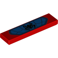 Visuel indicatif Rebrickable de Tuile 1 x 4 avec araignée noire et sangle sur fond bleu imprimé (Tile 1 x 4 with Black Spider and Webbing on Blue Background Print)