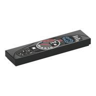 Visuel indicatif Rebrickable de Tuile 1 x 4 avec motif imprimé tableau de bord (Tile 1 x 4 with Dashboard Print)