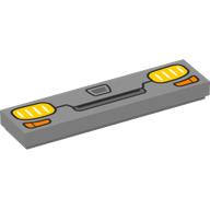 Visuel indicatif Rebrickable de Tuile 1 x 4 avec l'avant de la voiture, motif imprimé phares jaunes (Tile 1 x 4 with Car Front, Yellow Headlights Print)
