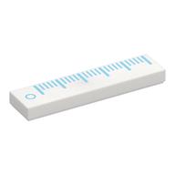 Visuel indicatif Rebrickable de Tuile 1 x 4 avec motif imprimé Règle (Tile 1 x 4 with Ruler Print)