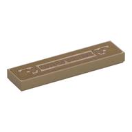 Visuel indicatif Rebrickable de Tuile 1 x 4 avec or 'SNOW WHITE', Motif imprimé décorations (Tile 1 x 4 with Gold 'SNOW WHITE', Decorations Print)