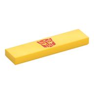 Visuel indicatif Rebrickable de Tuile 1 x 4 avec motif imprimé rouge Autotron Logo (Tile 1 x 4 with Red Autotron Logo Print)
