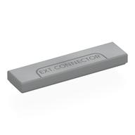 Visuel indicatif Rebrickable de Tuile 1 x 4 avec motif imprimé 'EXT. CONNECTOR' gris foncé (Tile 1 x 4 with Dark Bluish Grey 'EXT. CONNECTOR' Print)