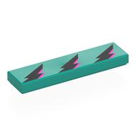 Visuel indicatif Rebrickable de Tuile 1 x 4 avec noir/lavande éclairs motif imprimé (Tile 1 x 4 with Black/Lavender Lightning Bolts Print)