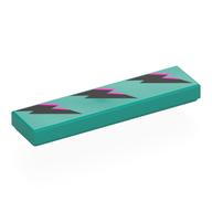 Visuel indicatif Rebrickable de Tuile 1 x 4 avec noir/lavande éclairs motif imprimé (Tile 1 x 4 with Black/Lavender Lightning Bolts Print)