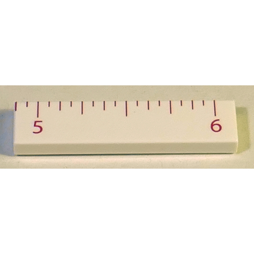 Visuel indicatif Rebrickable de Tuile 1 x 4 avec règle pouces 5 - 6 motif (Tile 1 x 4 with Ruler INCH 5 - 6 Pattern)