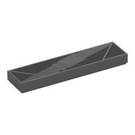 Visuel indicatif Rebrickable de Tuile 1 x 4 avec bracelet noir, motif imprimé boucle gris clair (Tile 1 x 4 with Black Strap, Light Bluish Grey Buckle Print)