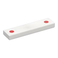 Visuel indicatif Rebrickable de Tuile 1 x 4 avec motif imprimé à deux points rouges (Tile 1 x 4 with Two Red Dots Print)