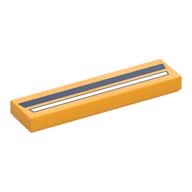 Visuel indicatif Rebrickable de Tuile 1 x 4 avec motif imprimé rayures blanches et bleu foncé (Tile 1 x 4 with White and Dark Blue Stripes Print)